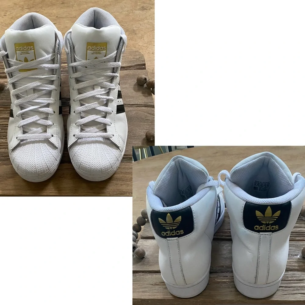 Adidas Pro Model ADV Mid Men’s Sz 9‎ Classic White/Black Basketball Shoe